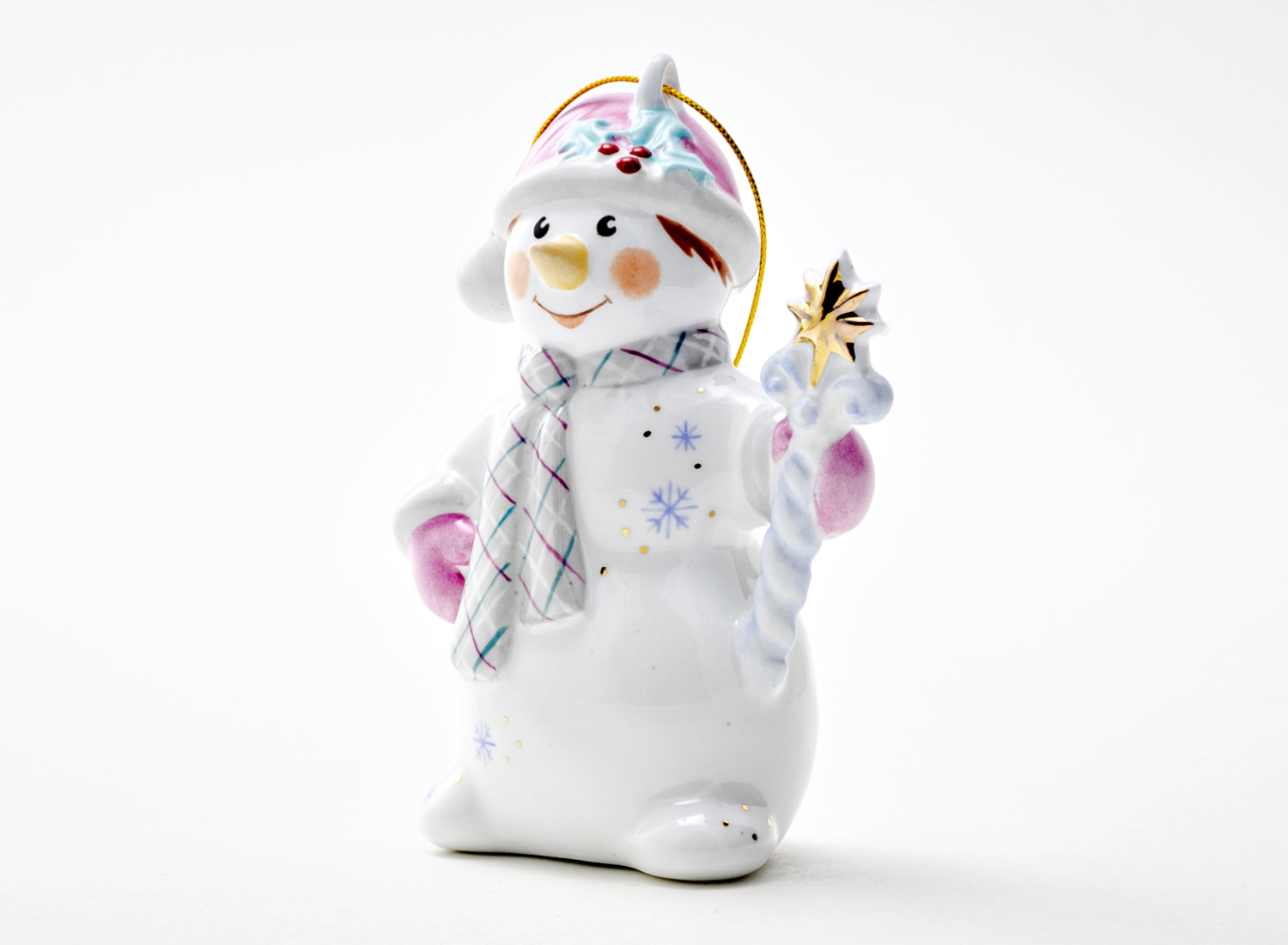 Елочная игрушка «Снеговик со звездой»