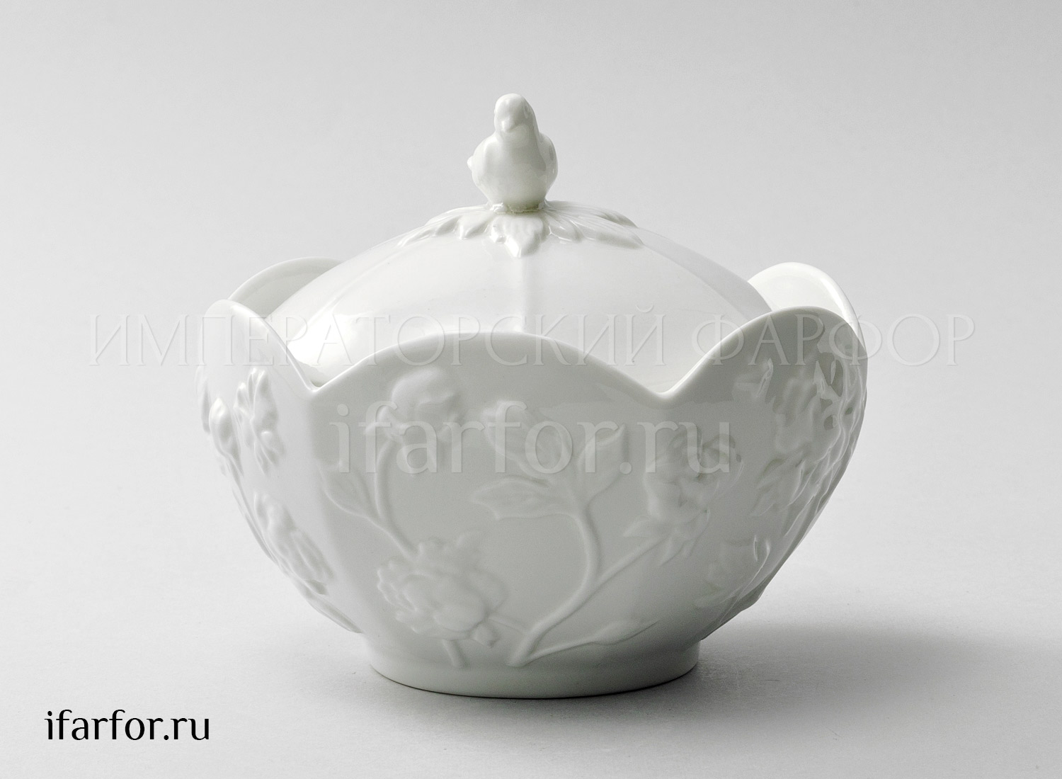 Сахарница «Цветочный рельеф Ivory»