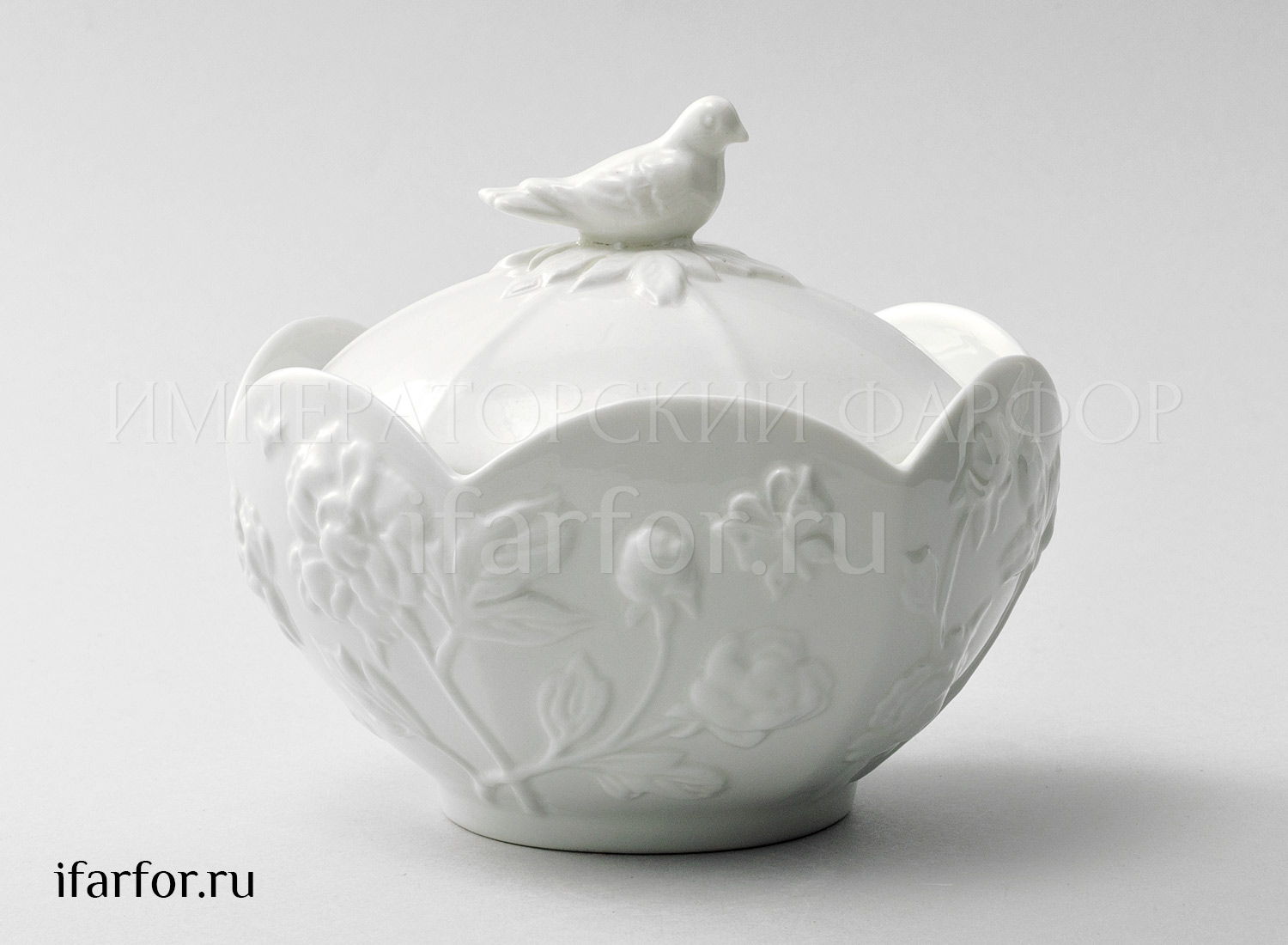 Сахарница «Цветочный рельеф Ivory»