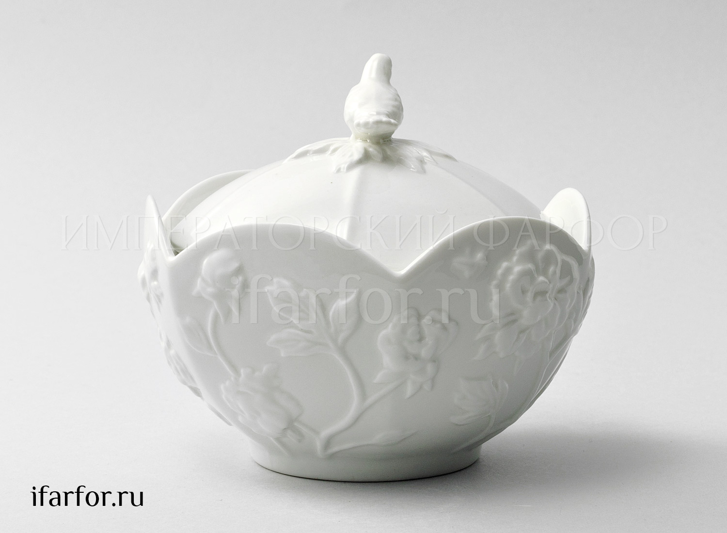 Сахарница «Цветочный рельеф Ivory»