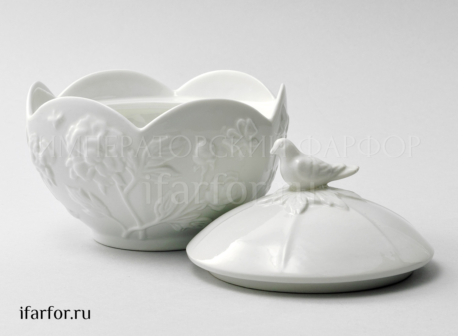 Сахарница «Цветочный рельеф Ivory»