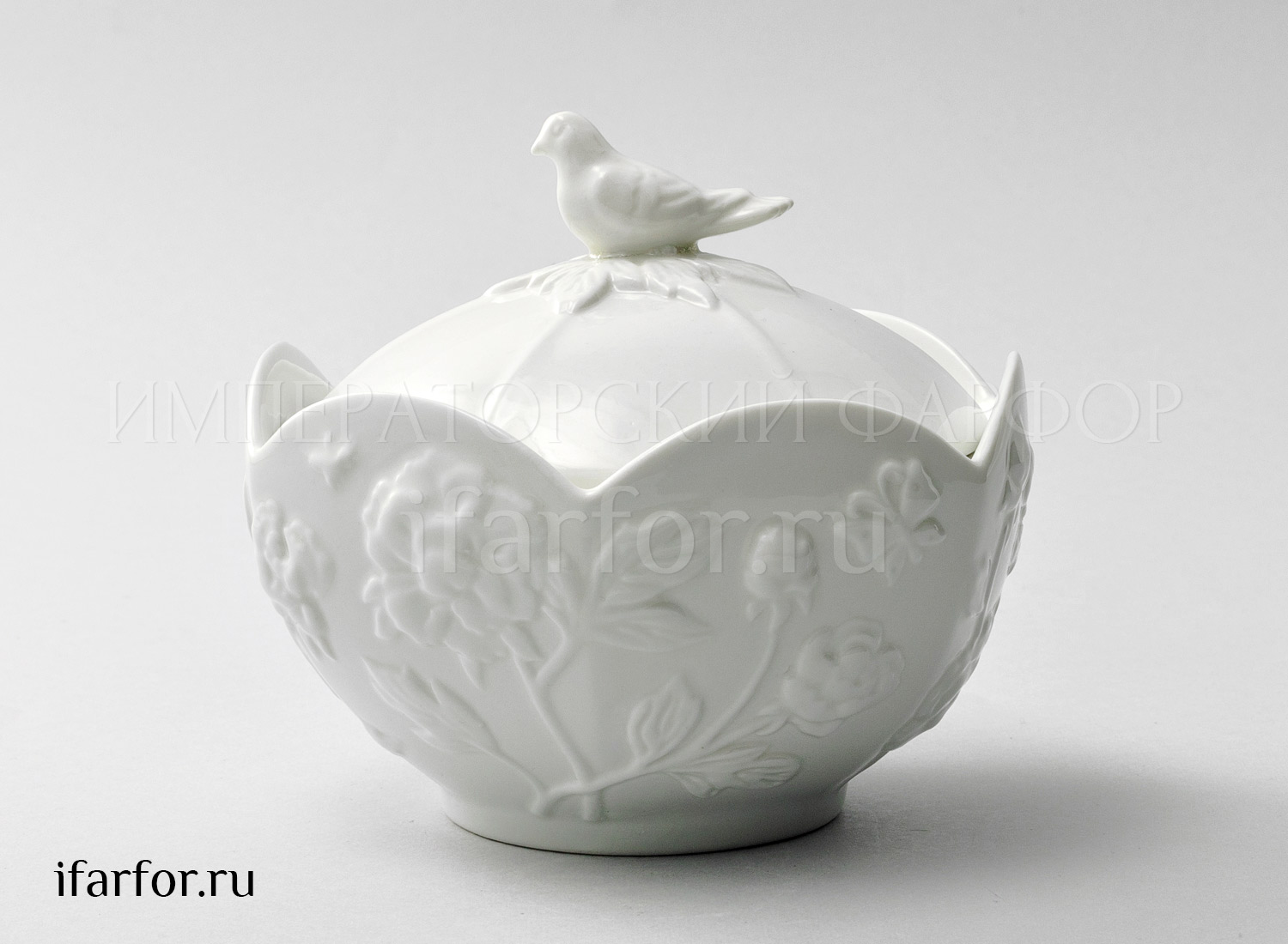 Сахарница «Цветочный рельеф Ivory»