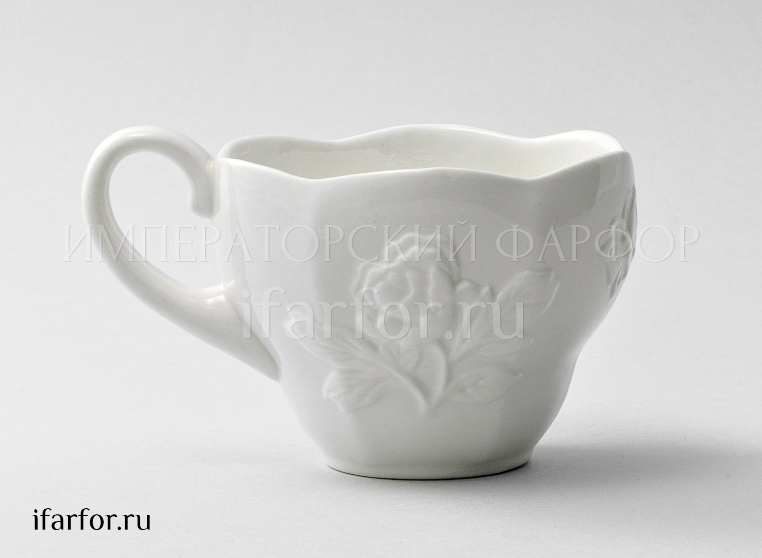 Чашка чайная «Цветочный рельеф Ivory»