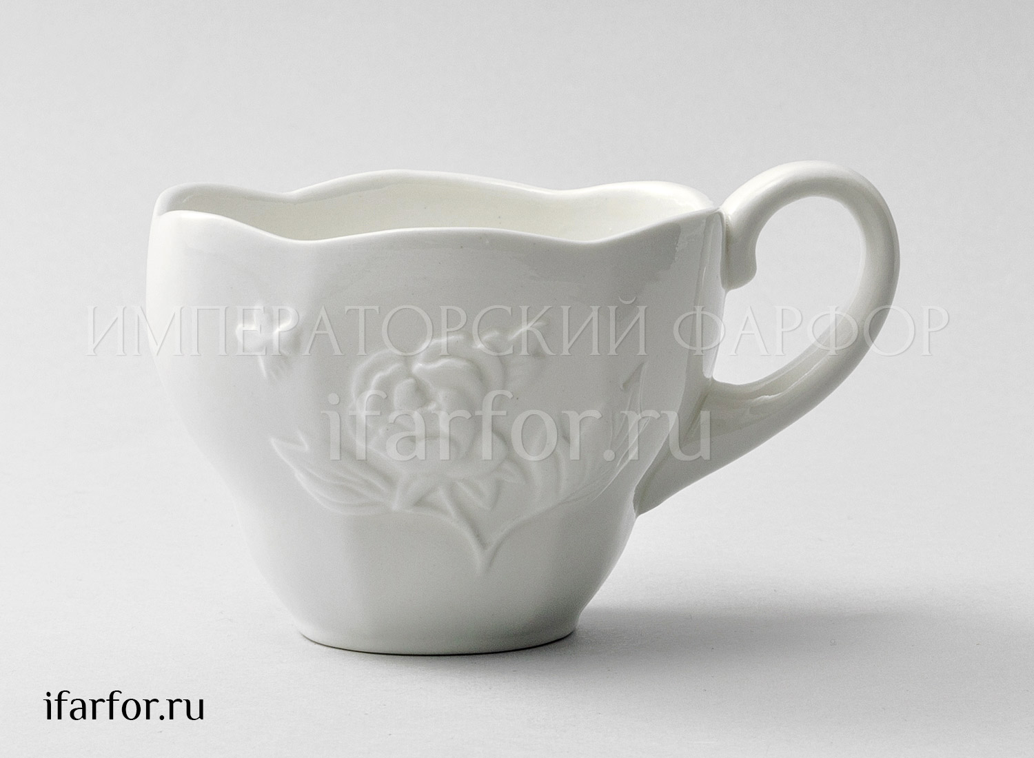 Чашка чайная «Цветочный рельеф Ivory»