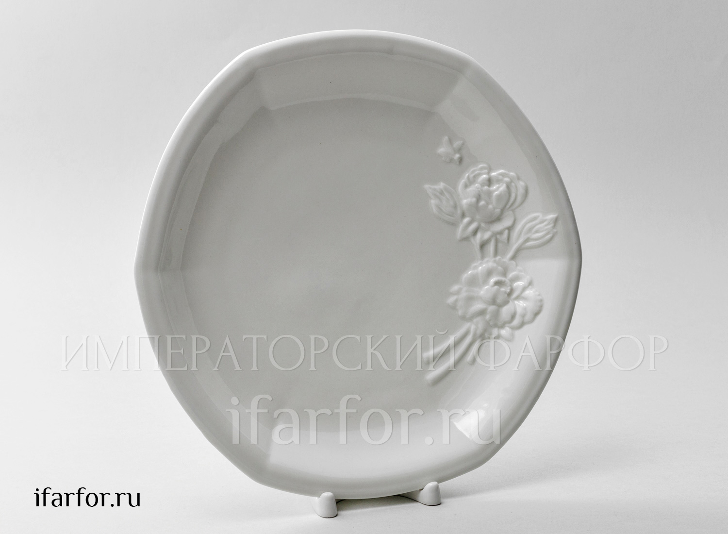 Блюдо круглое «Цветочный рельеф Ivory»