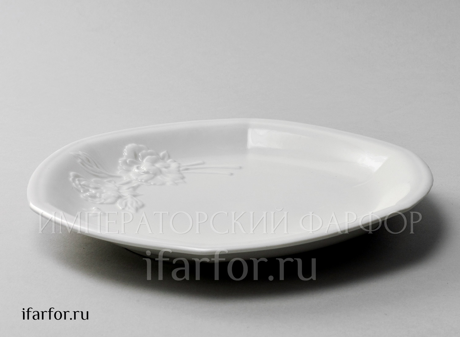 Блюдо круглое «Цветочный рельеф Ivory»