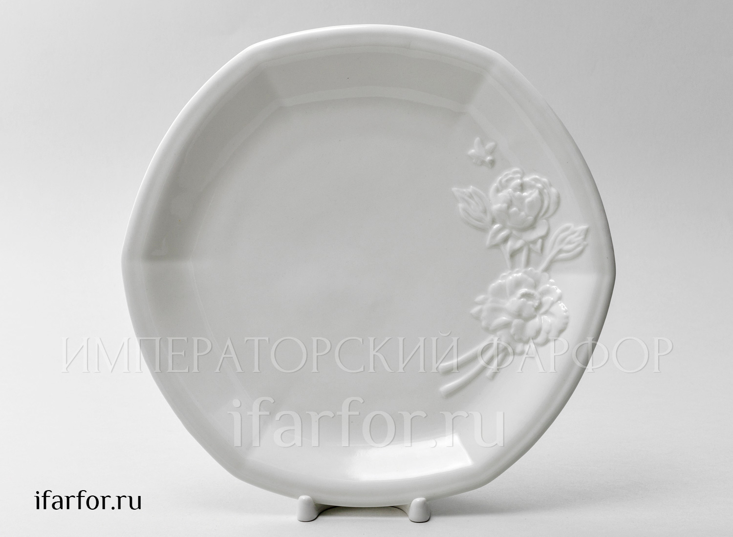 Блюдо круглое «Цветочный рельеф Ivory»