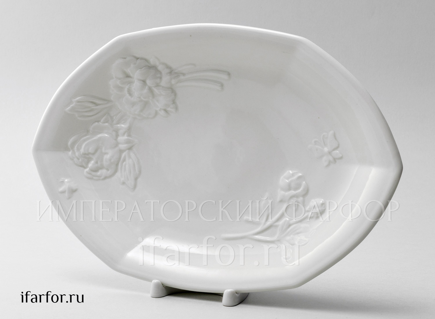 Блюдо овальное «Цветочный рельеф Ivory»