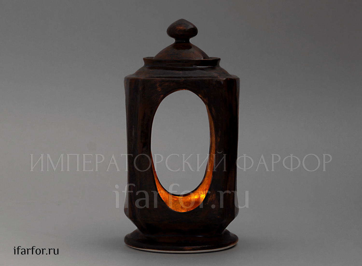 Подсвечник «Фонарь черно-ржавый»