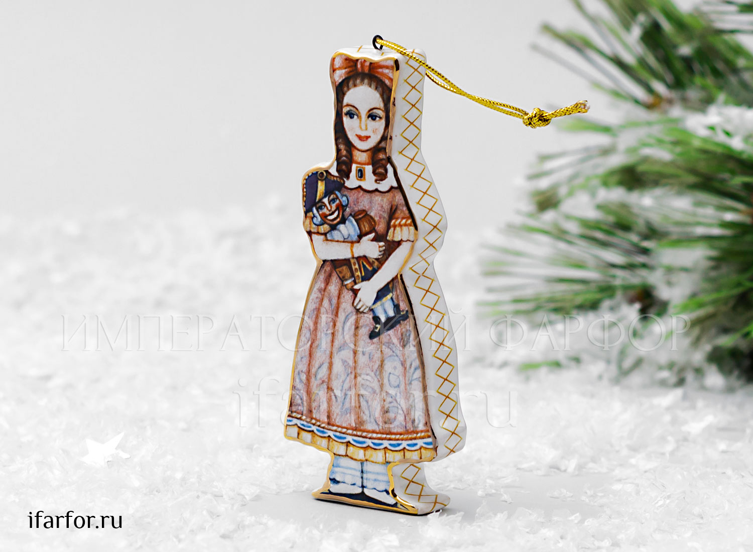 Елочная игрушка «Девочка со щелкунчиком»