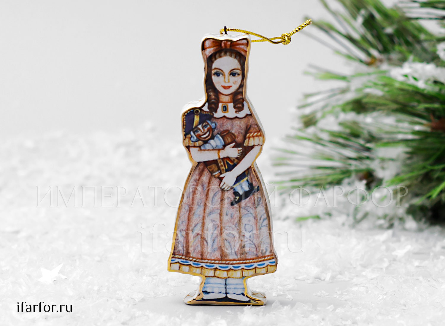 Елочная игрушка «Девочка со щелкунчиком»