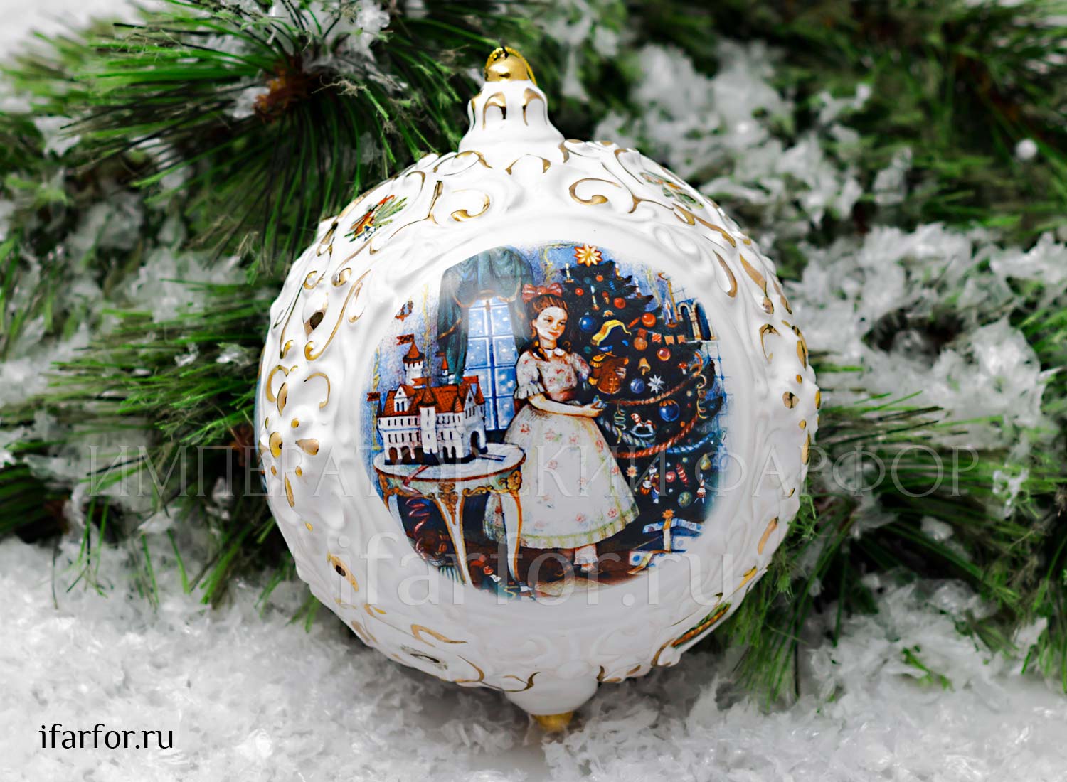 Елочная игрушка «Шар средний»