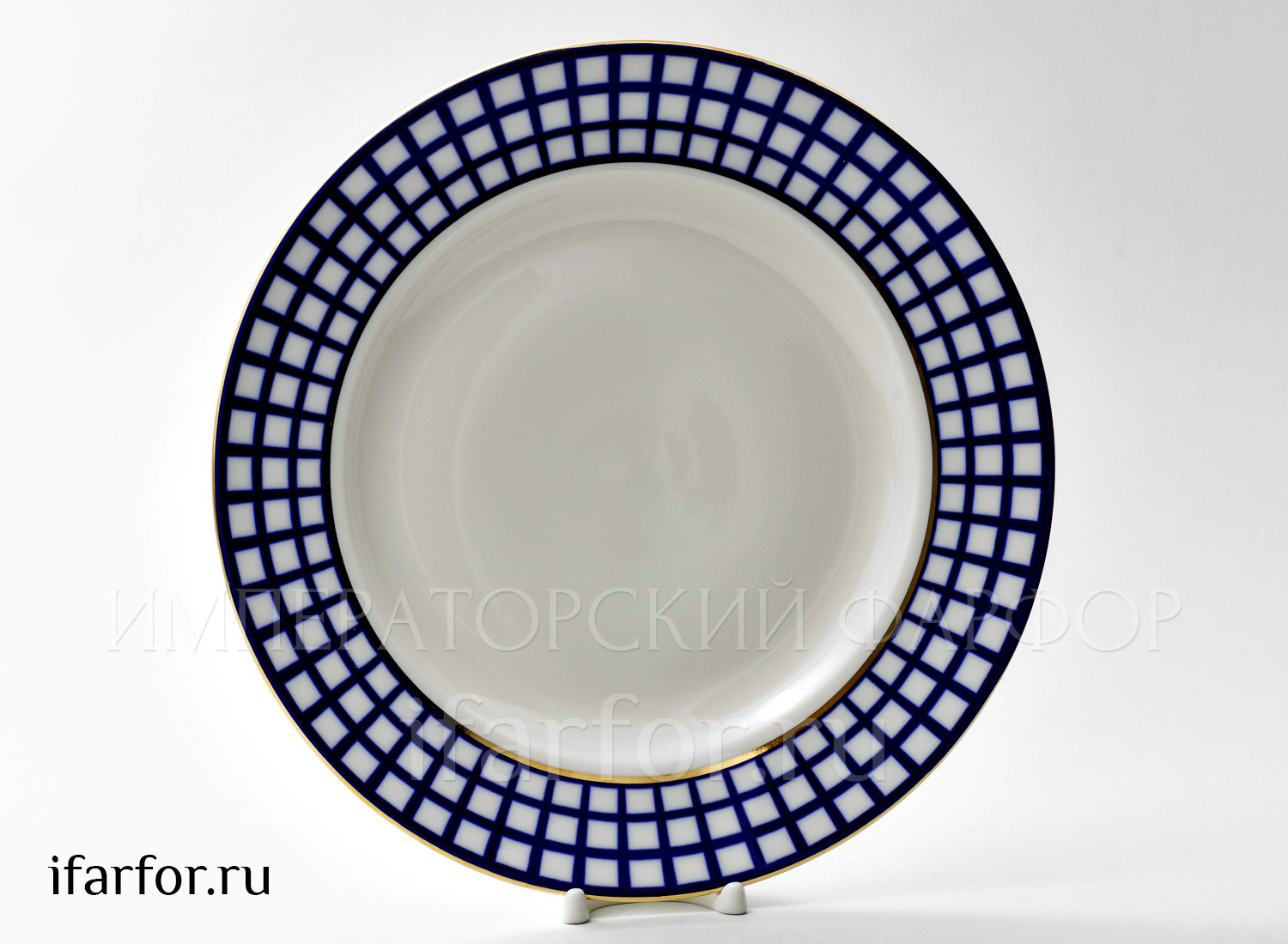 Блюдо круглое «Кобальтовая клетка»