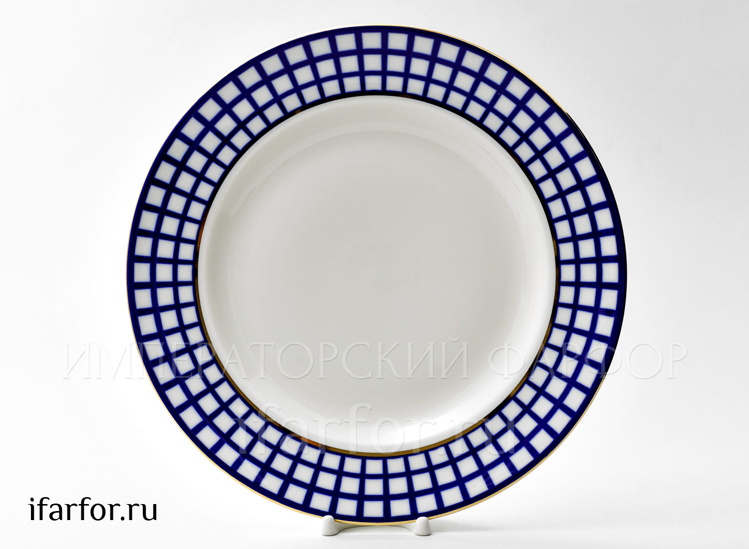 Блюдо круглое «Кобальтовая клетка»