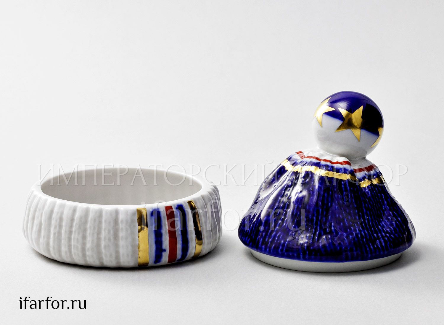Туалетная коробочка «Золотые звезды (синяя)»
