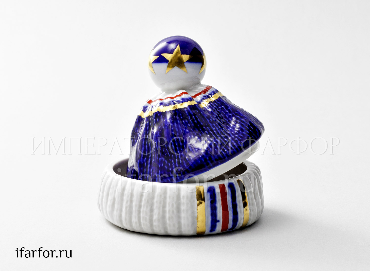 Туалетная коробочка «Золотые звезды (синяя)»