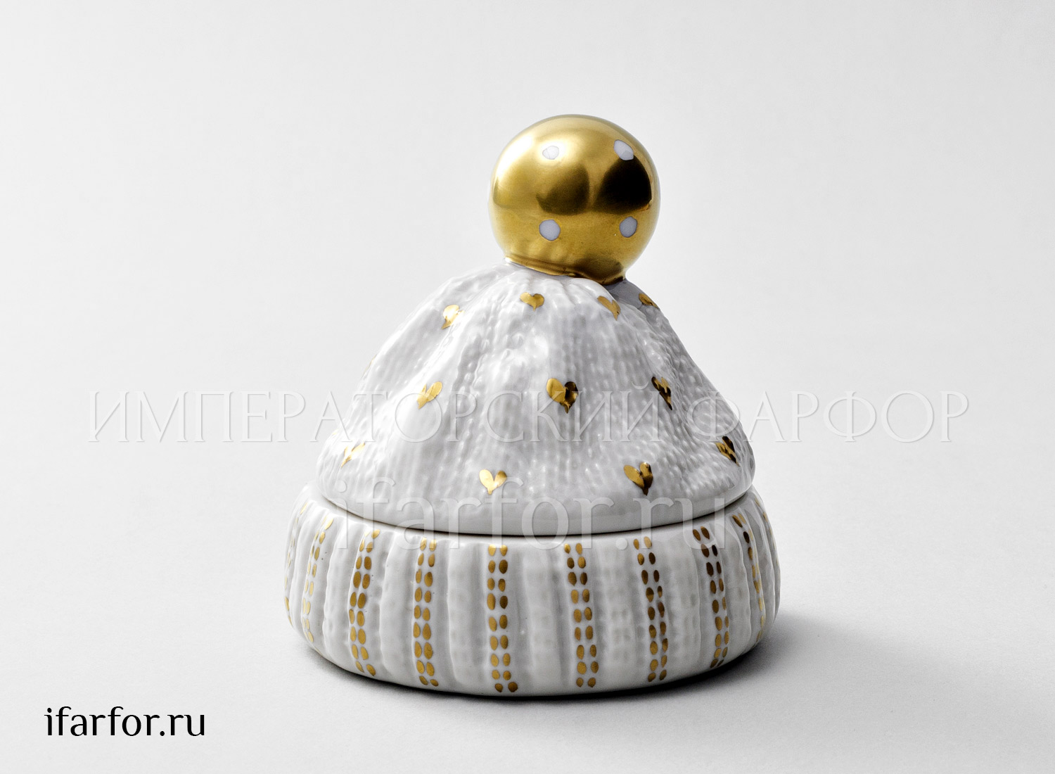 Туалетная коробочка «Золотой помпон (белая)»