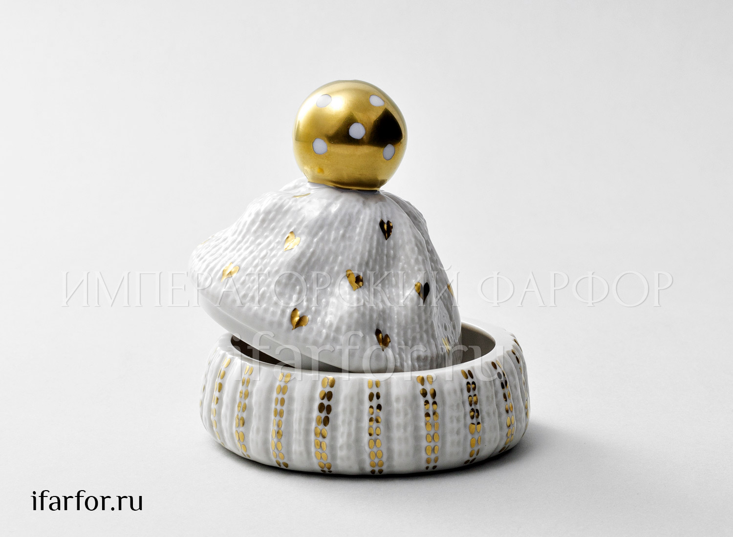 Туалетная коробочка «Золотой помпон (белая)»