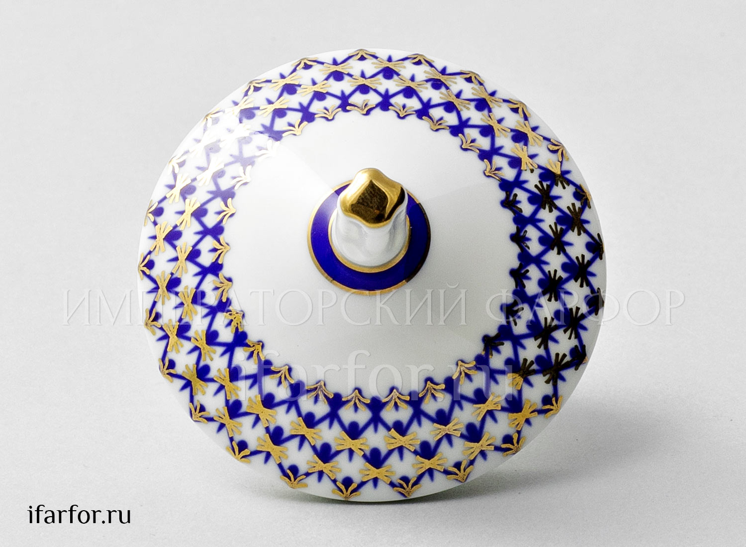 Крышка к сахарнице «Кобальтовая сетка»