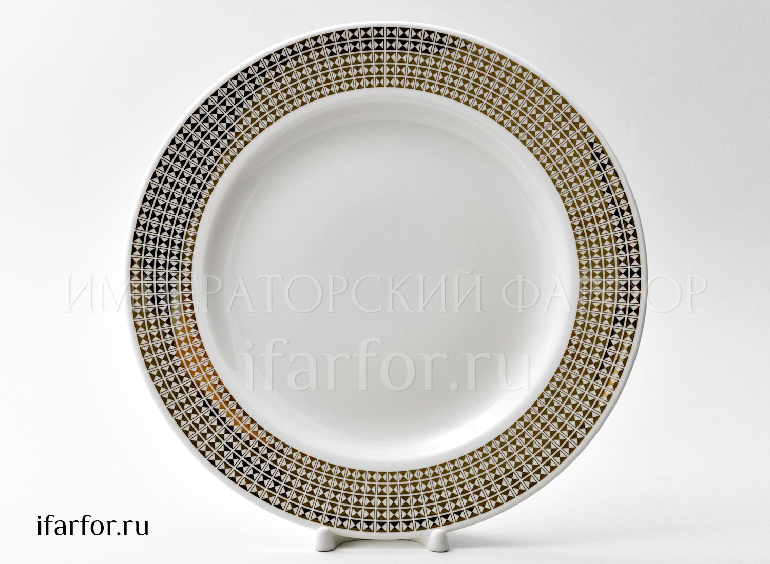 Тарелка мелкая «Зазеркалье. Полосы (золото)»