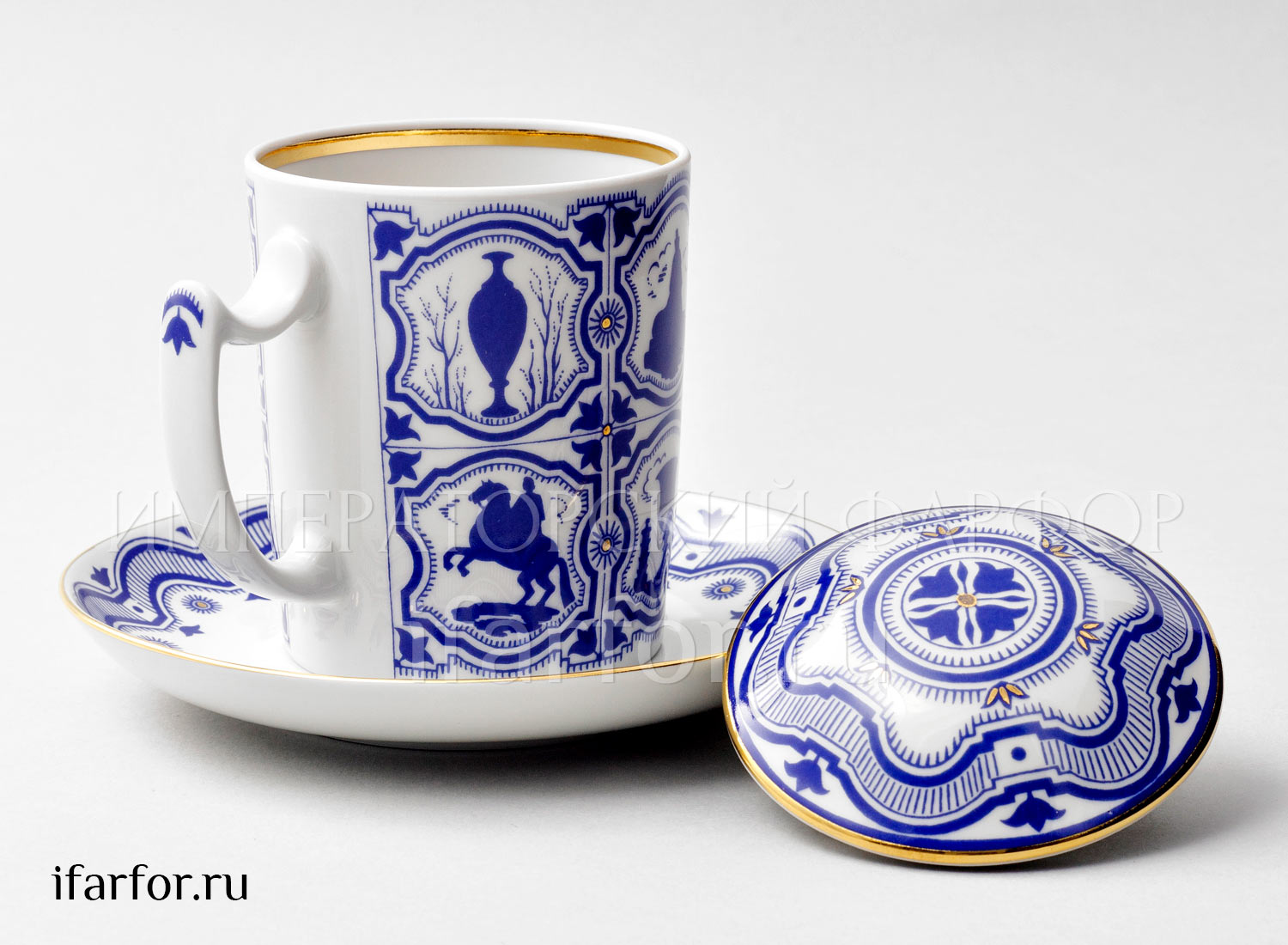Бокал с блюдцем и крышкой «Сувенир»