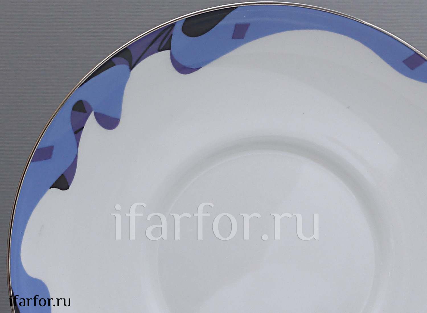 Чашка с блюдцем «Карамель (синяя)» 1/2