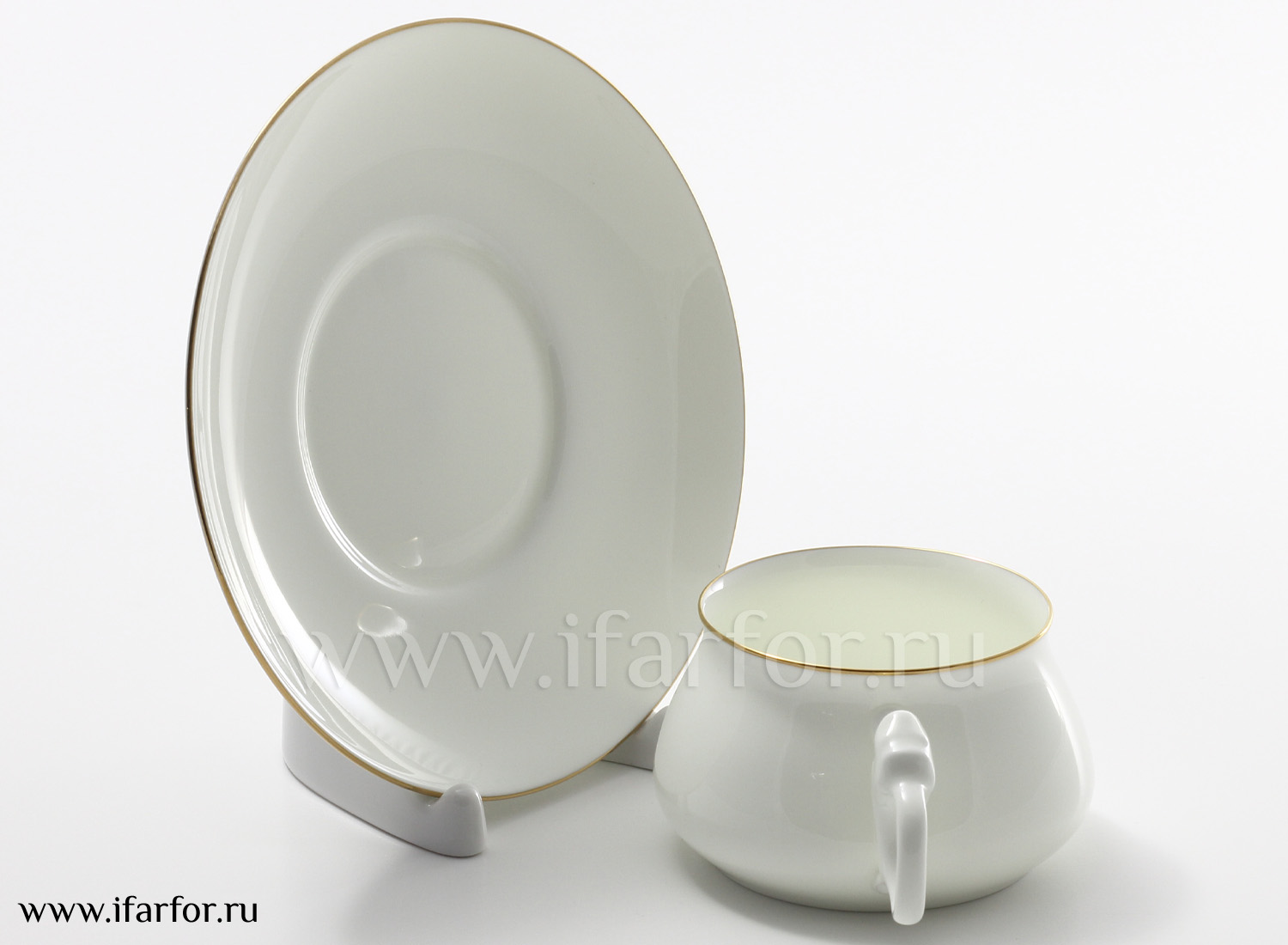 Чашка с блюдцем кофейная «Золотая лента» 1/2