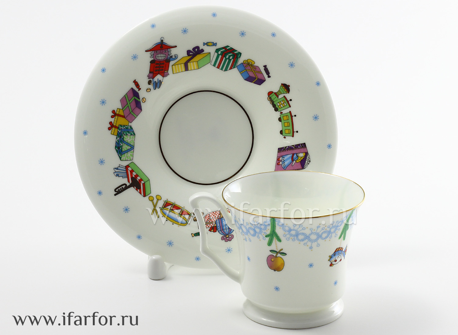 Чашка с блюдцем кофейная «Елка» 1/2