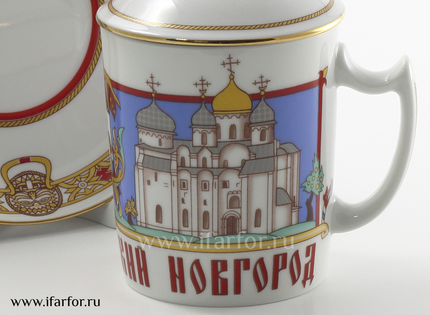 Бокал с блюдцем и крышкой «Великий Новгород»