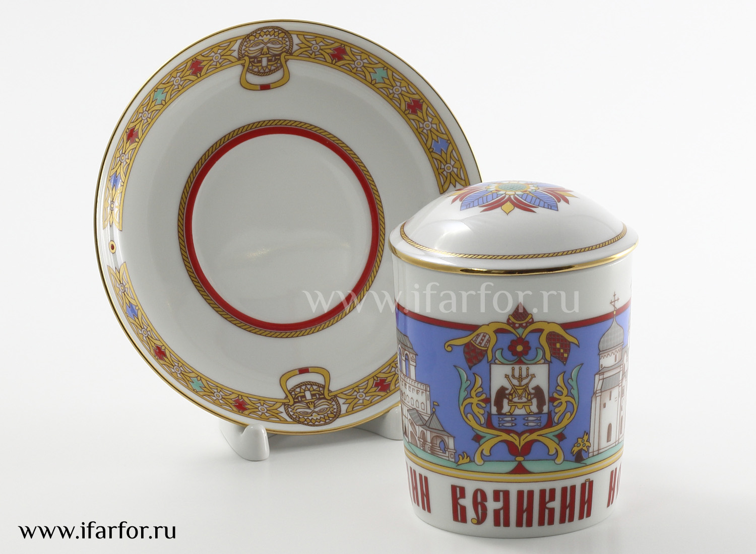 Бокал с блюдцем и крышкой «Великий Новгород»