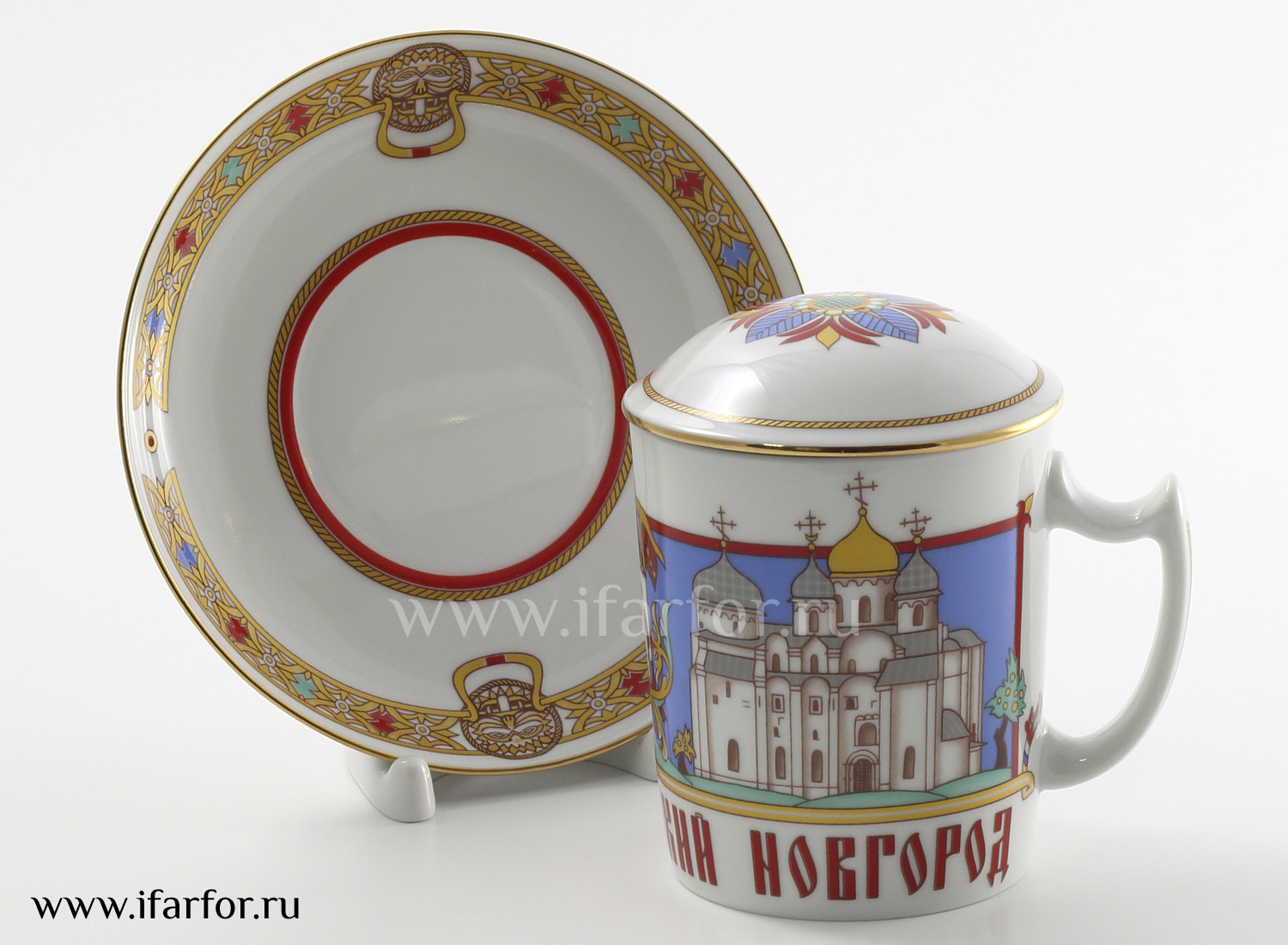 Бокал с блюдцем и крышкой «Великий Новгород»