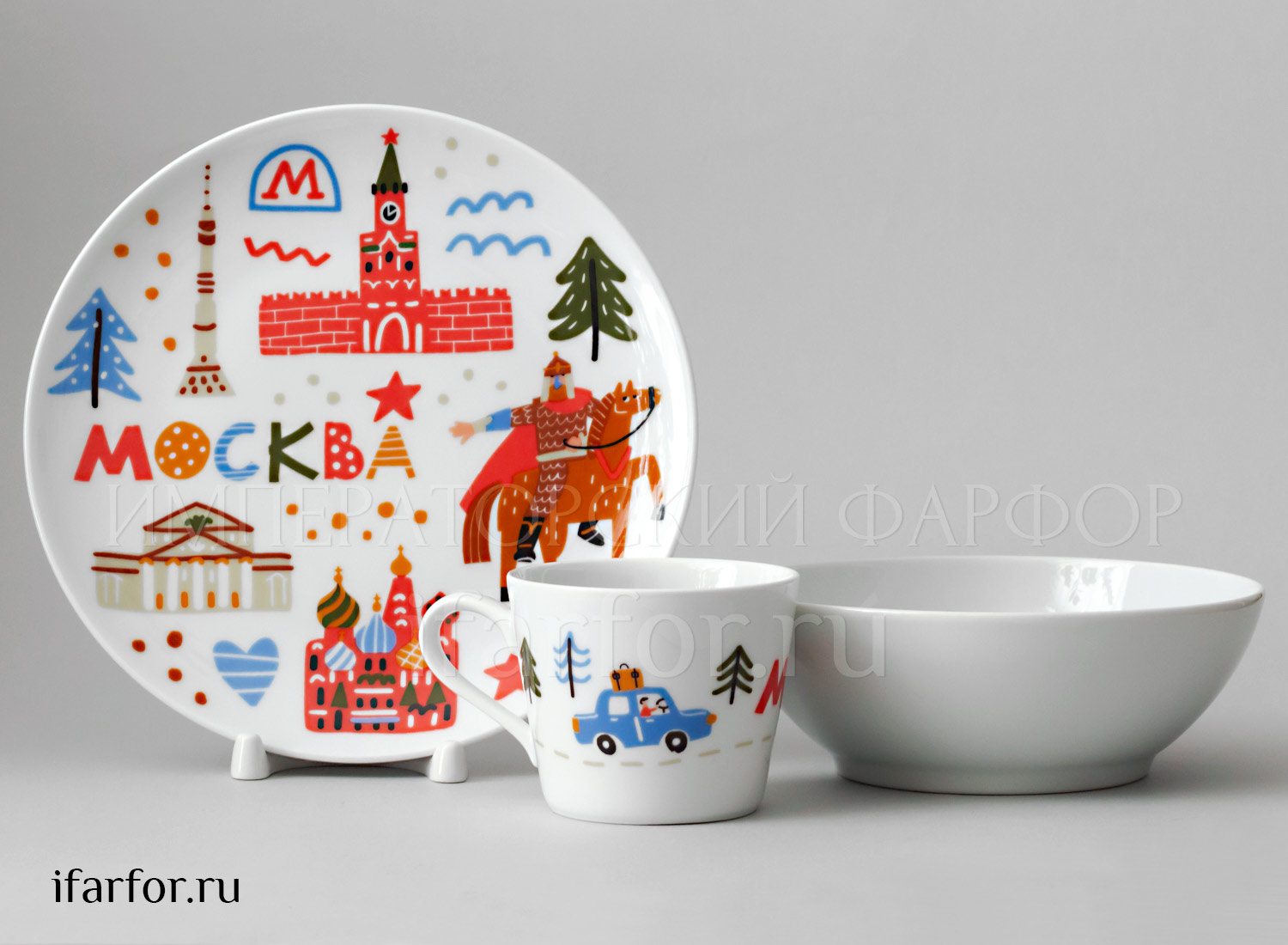 Комплект детский 3-предметный в чемоданчике «Яркая Москва» 1/3