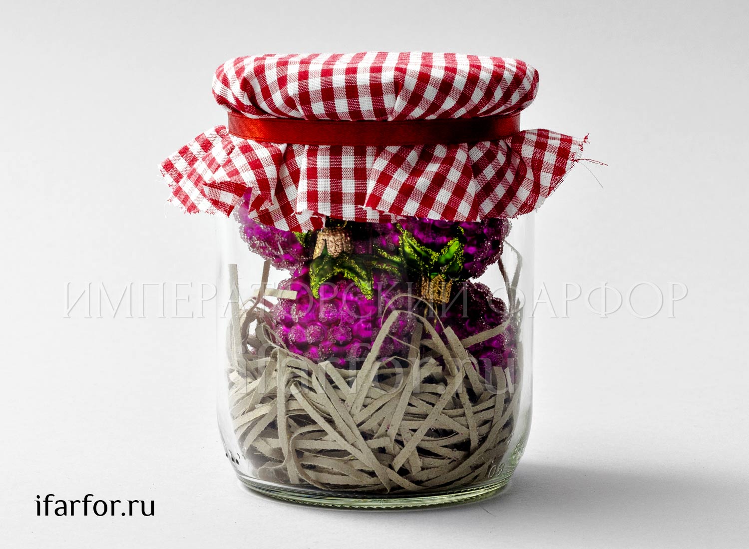 Елочная игрушка «Малина в банке (6 шт.)»