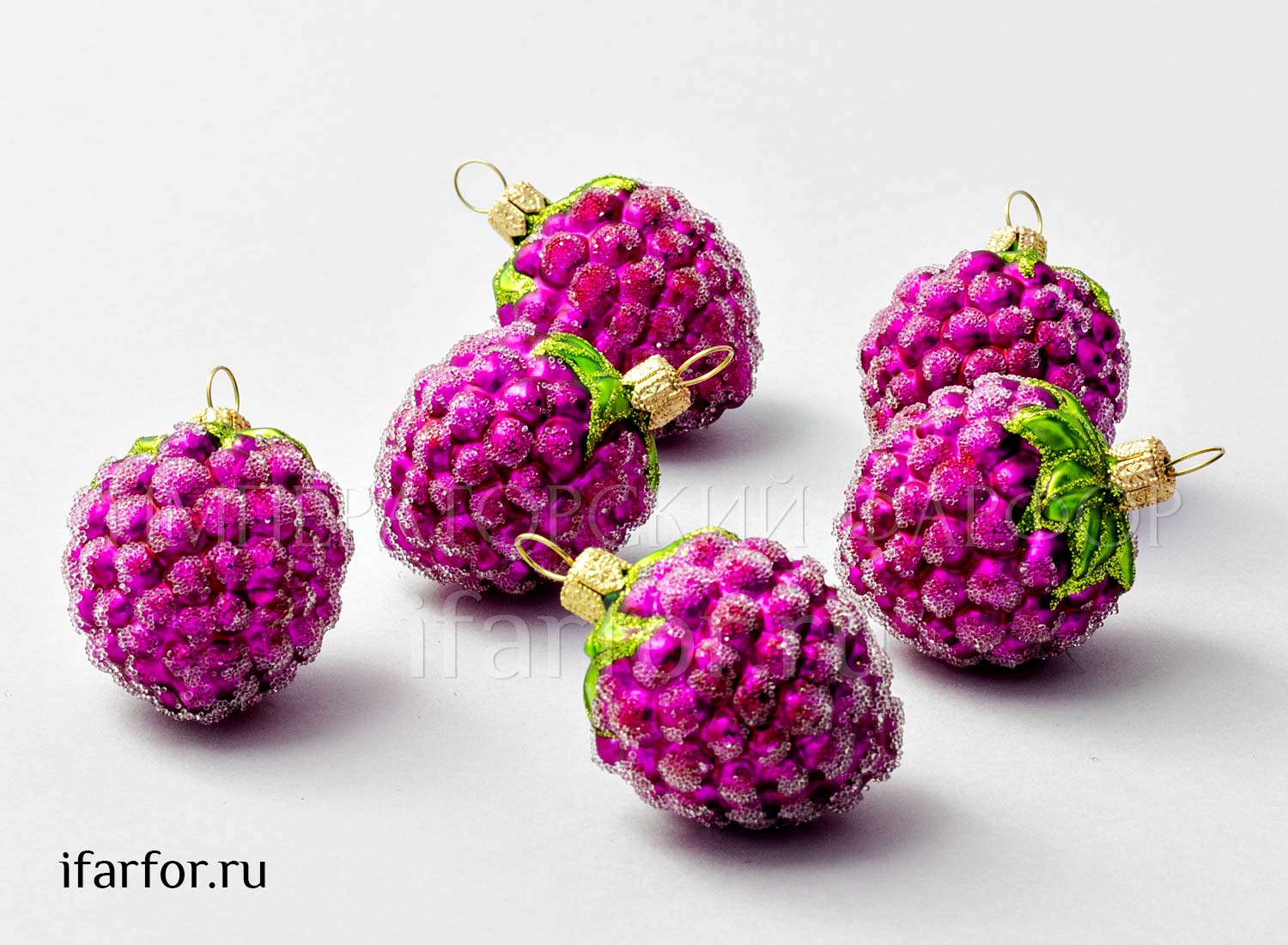 Елочная игрушка «Малина в банке (6 шт.)»