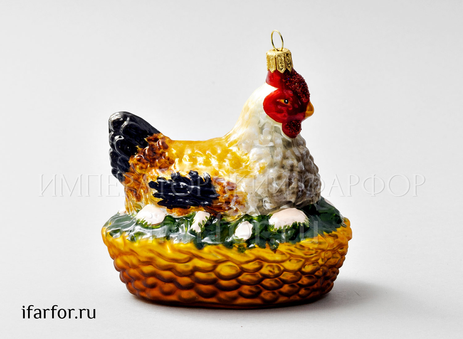 Елочная игрушка «Курочка в гнезде»