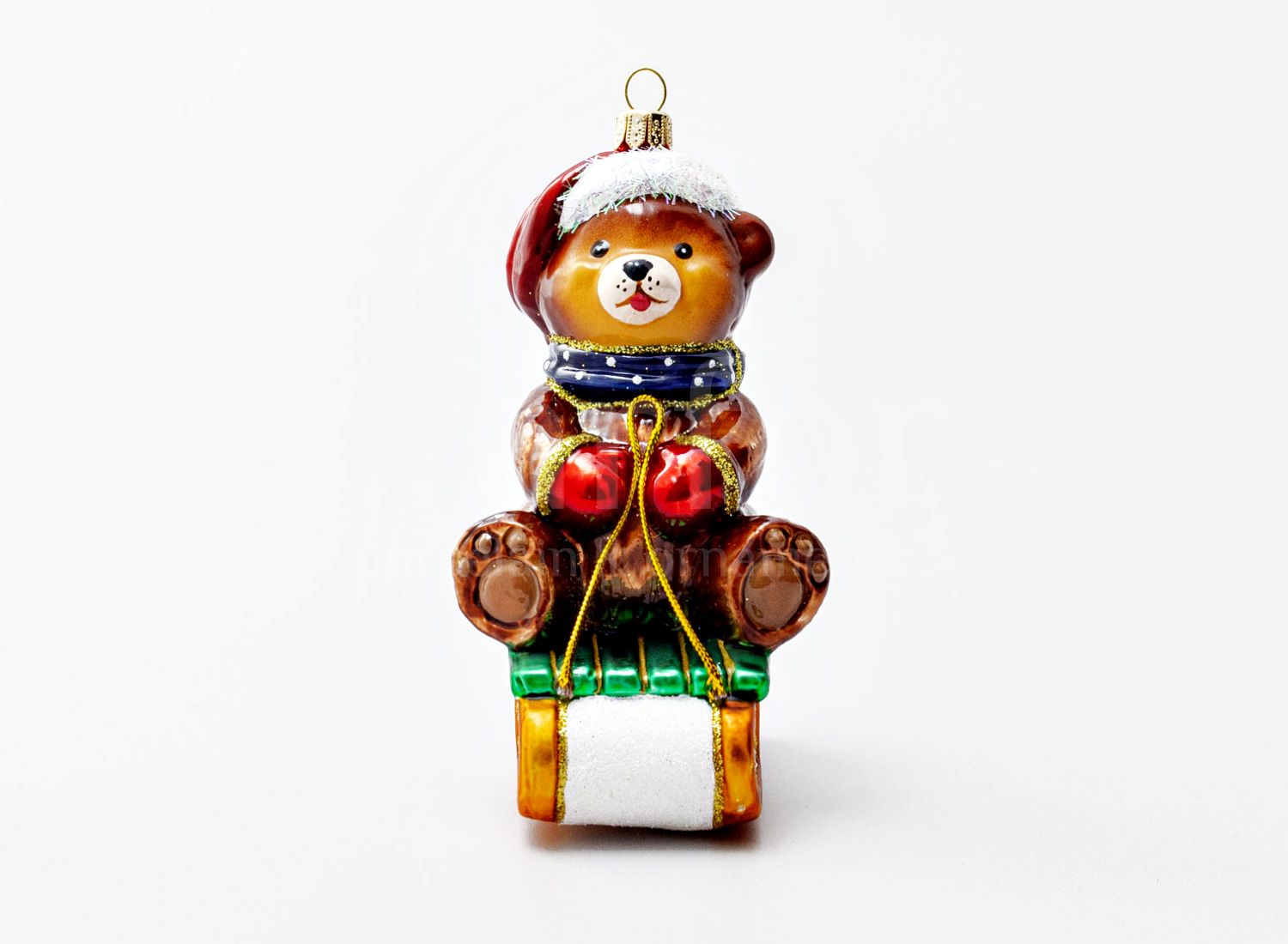 Елочная игрушка «Мишка Тедди на санках»