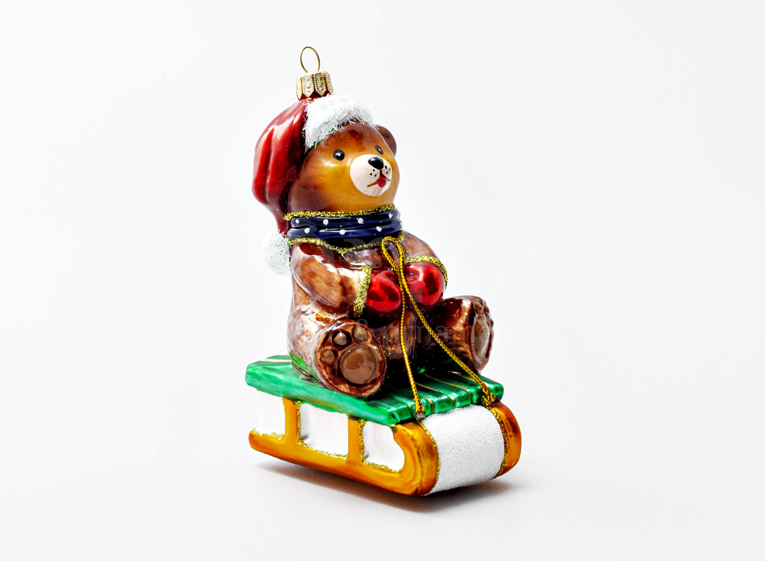 Елочная игрушка «Мишка Тедди на санках»