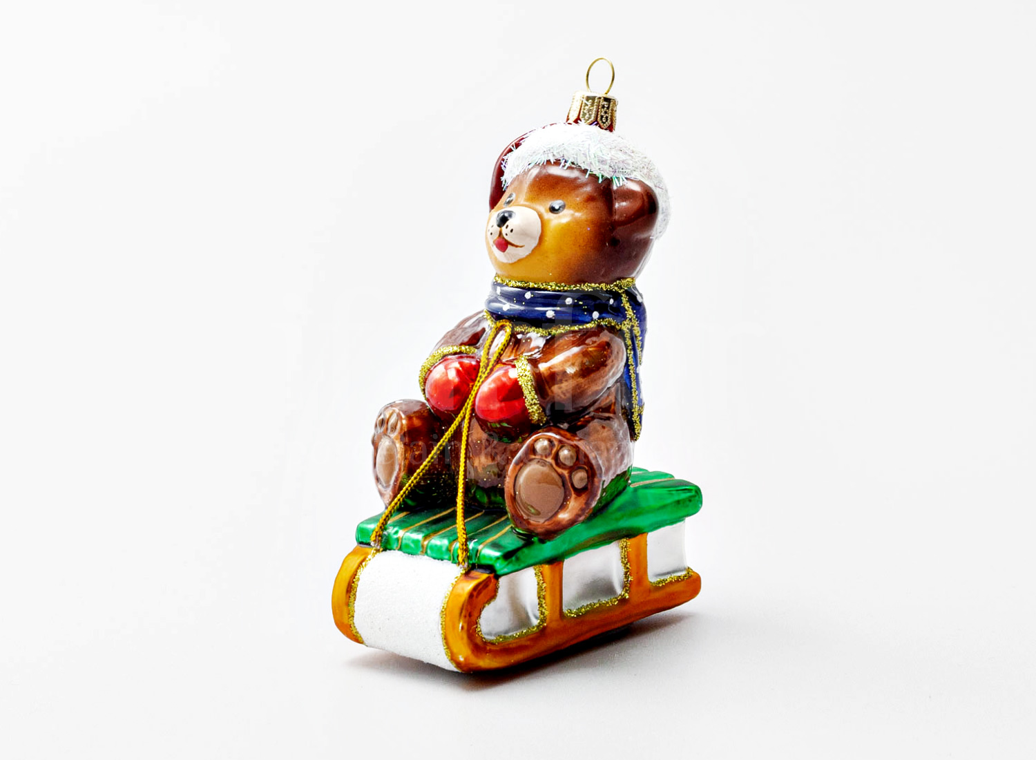 Елочная игрушка «Мишка Тедди на санках»