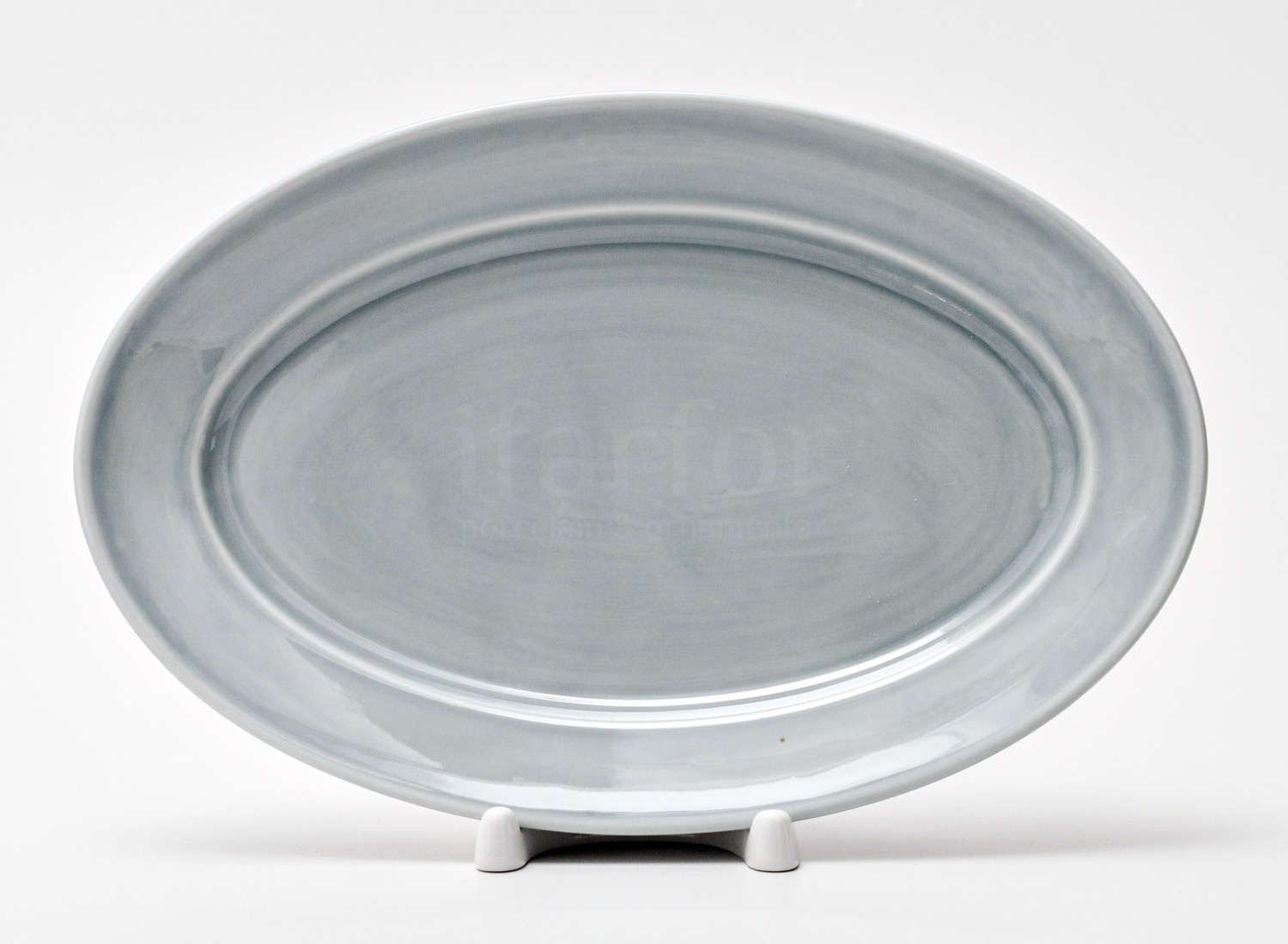 Блюдо овальное «Акварель (темно-серый)»