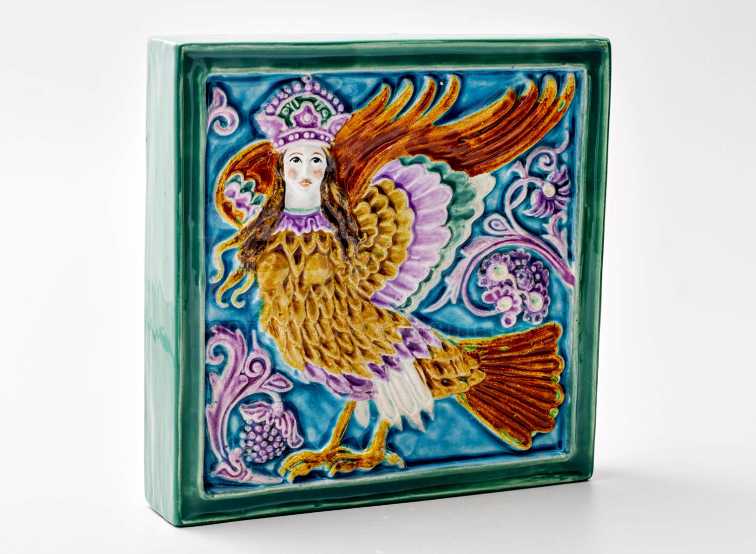 Изразец «Сирин 3 бирюзовый»