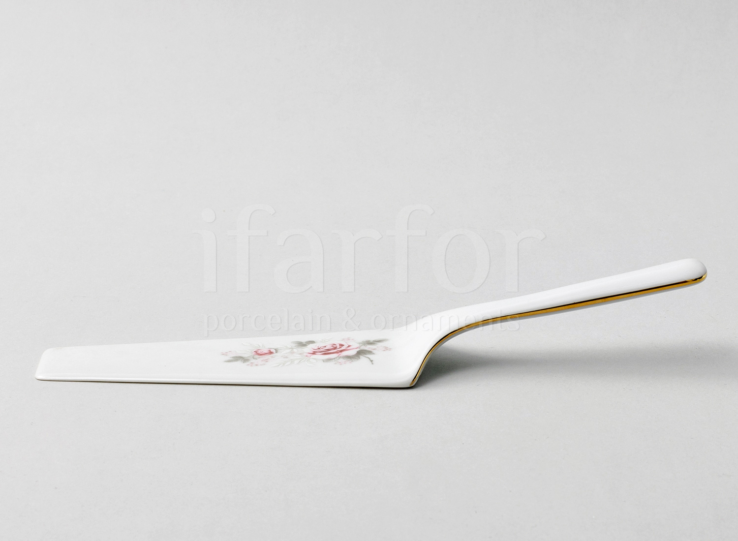 Лопатка для торта «Бернадотт Серая роза золото»