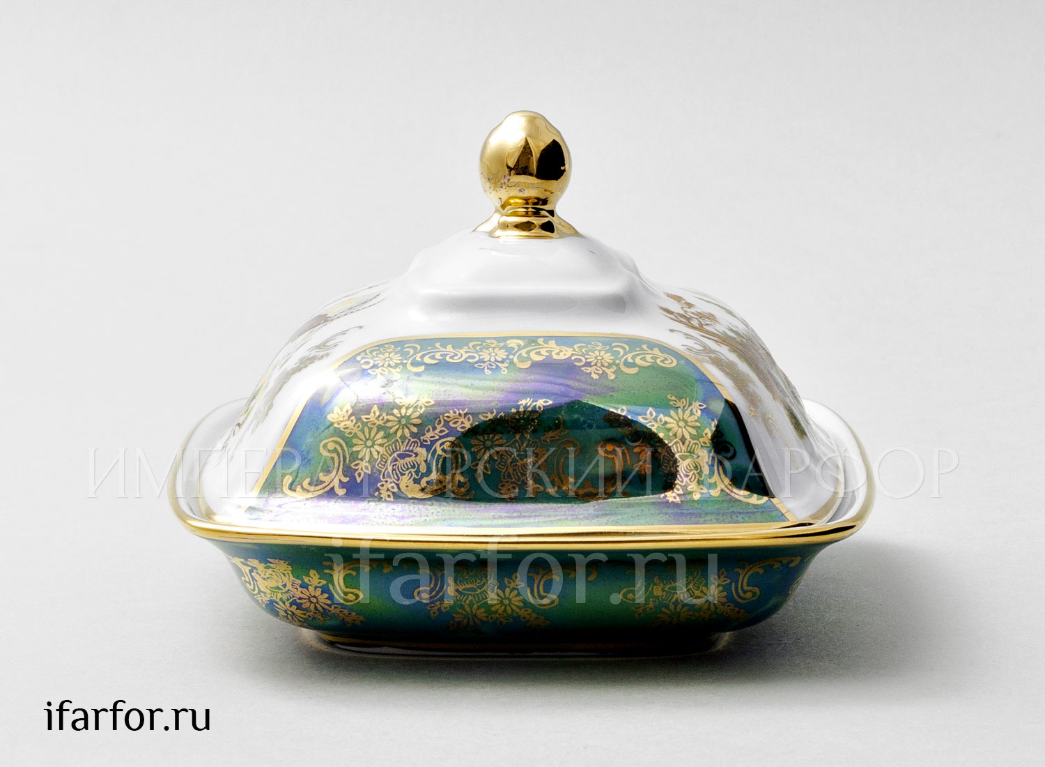 Масленка и крышка «Охота Зеленая»