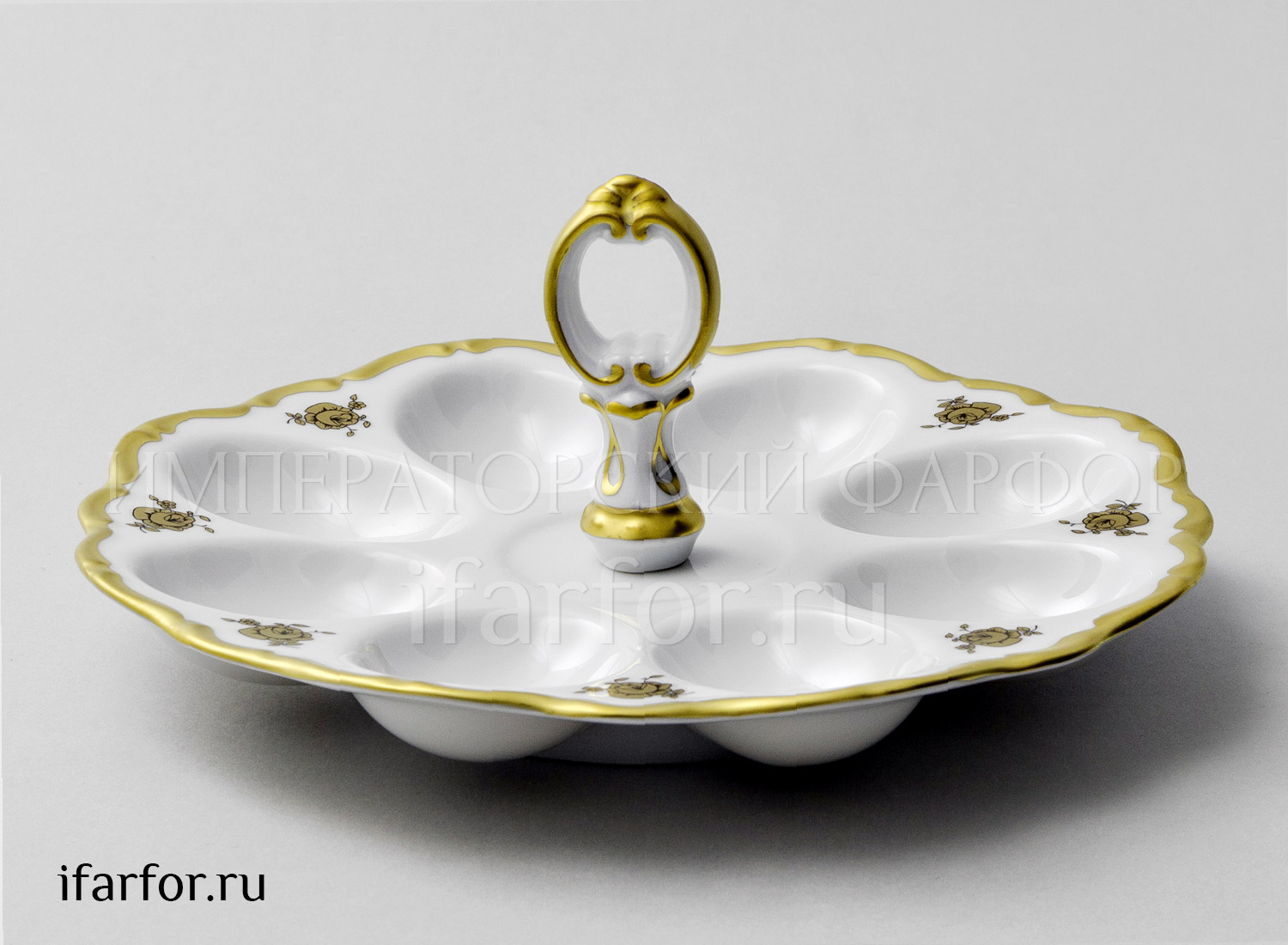 Поднос с ручкой для яиц «Корона Золотая роза»