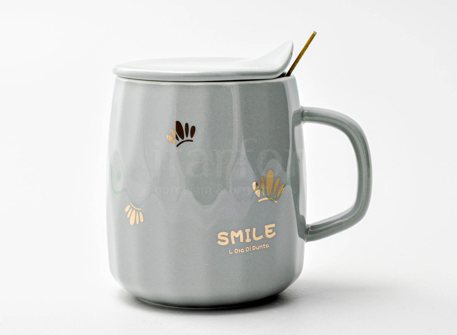 Кружка с крышкой и ложкой «SMILE»