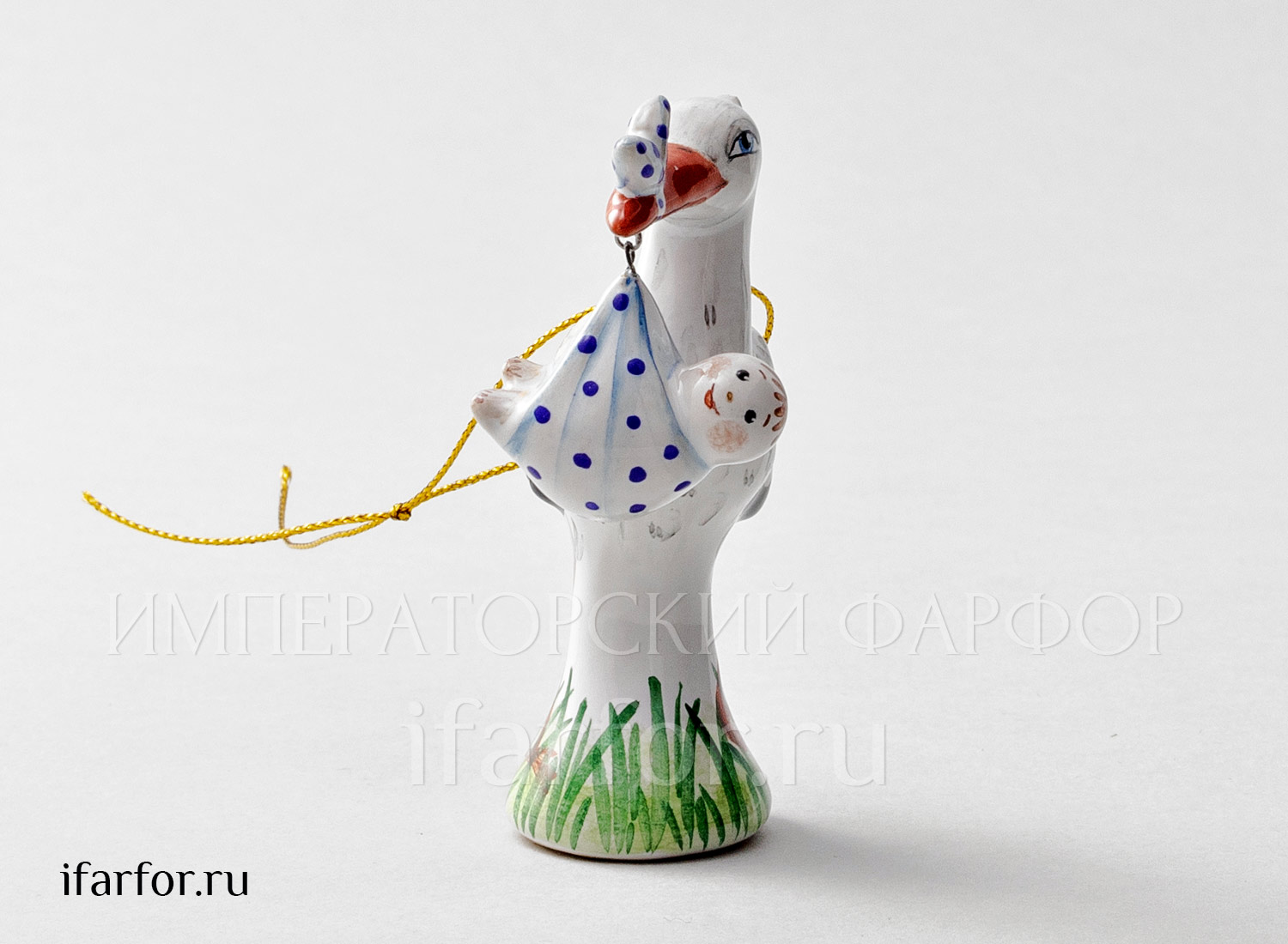 Елочная игрушка «Аист с младенцем»