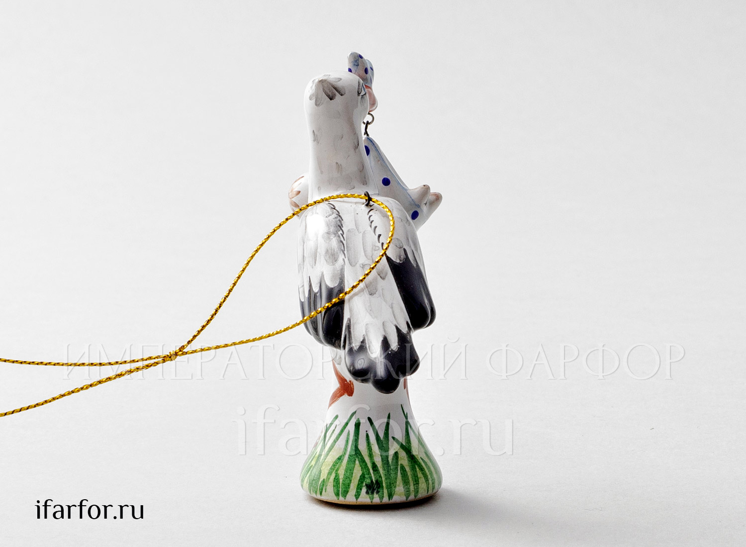 Елочная игрушка «Аист с младенцем»