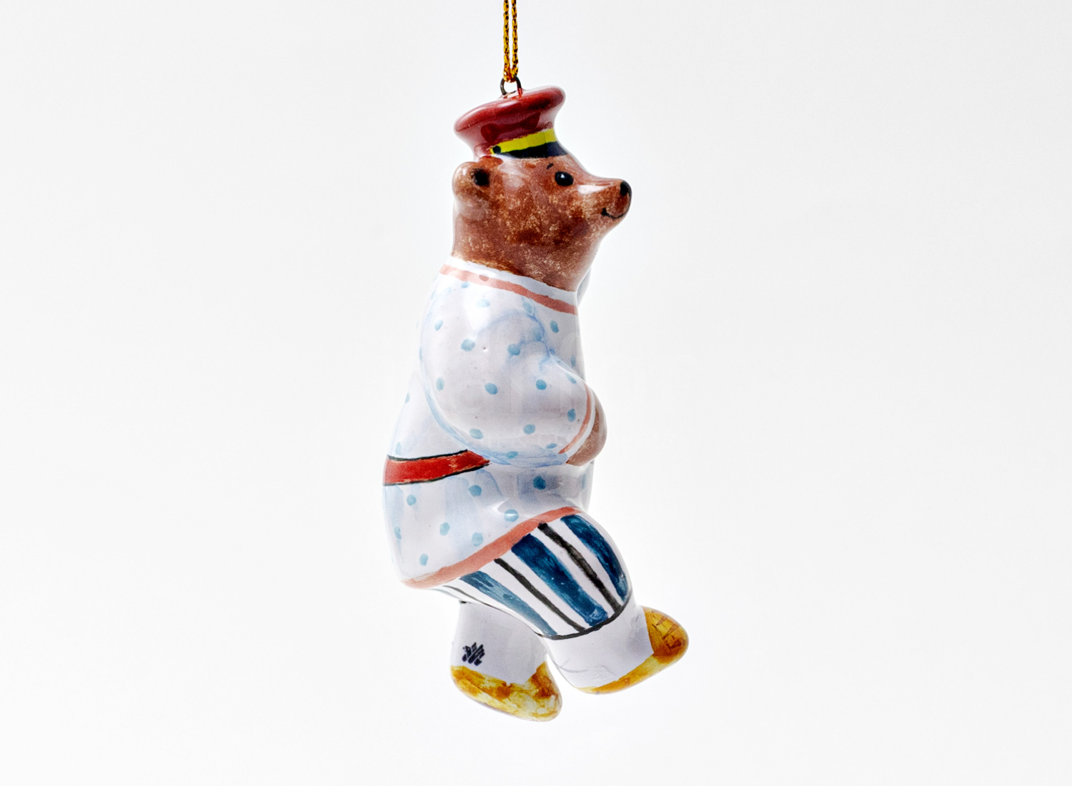 Елочная игрушка «Медведь в картузе»