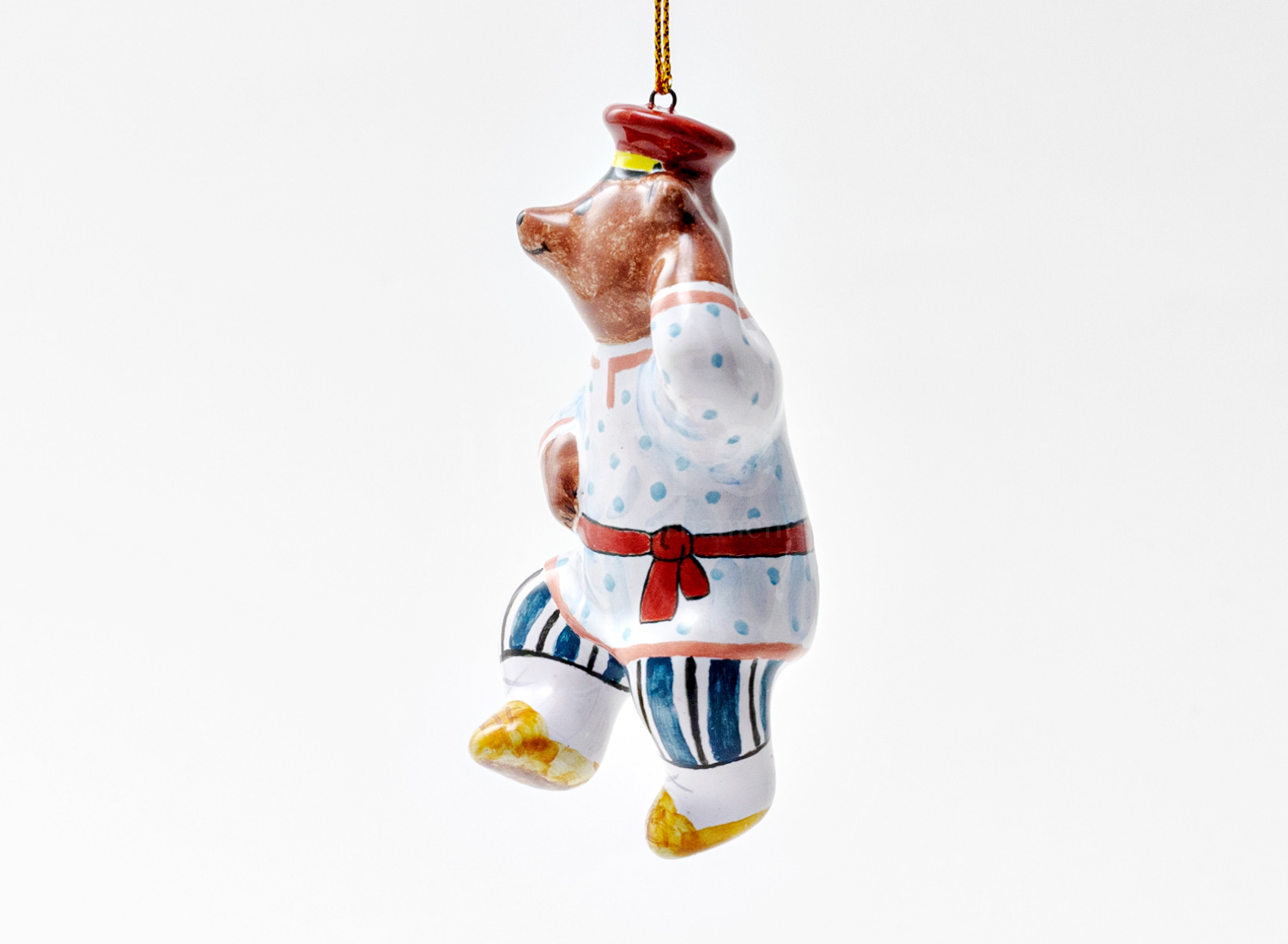 Елочная игрушка «Медведь в картузе»