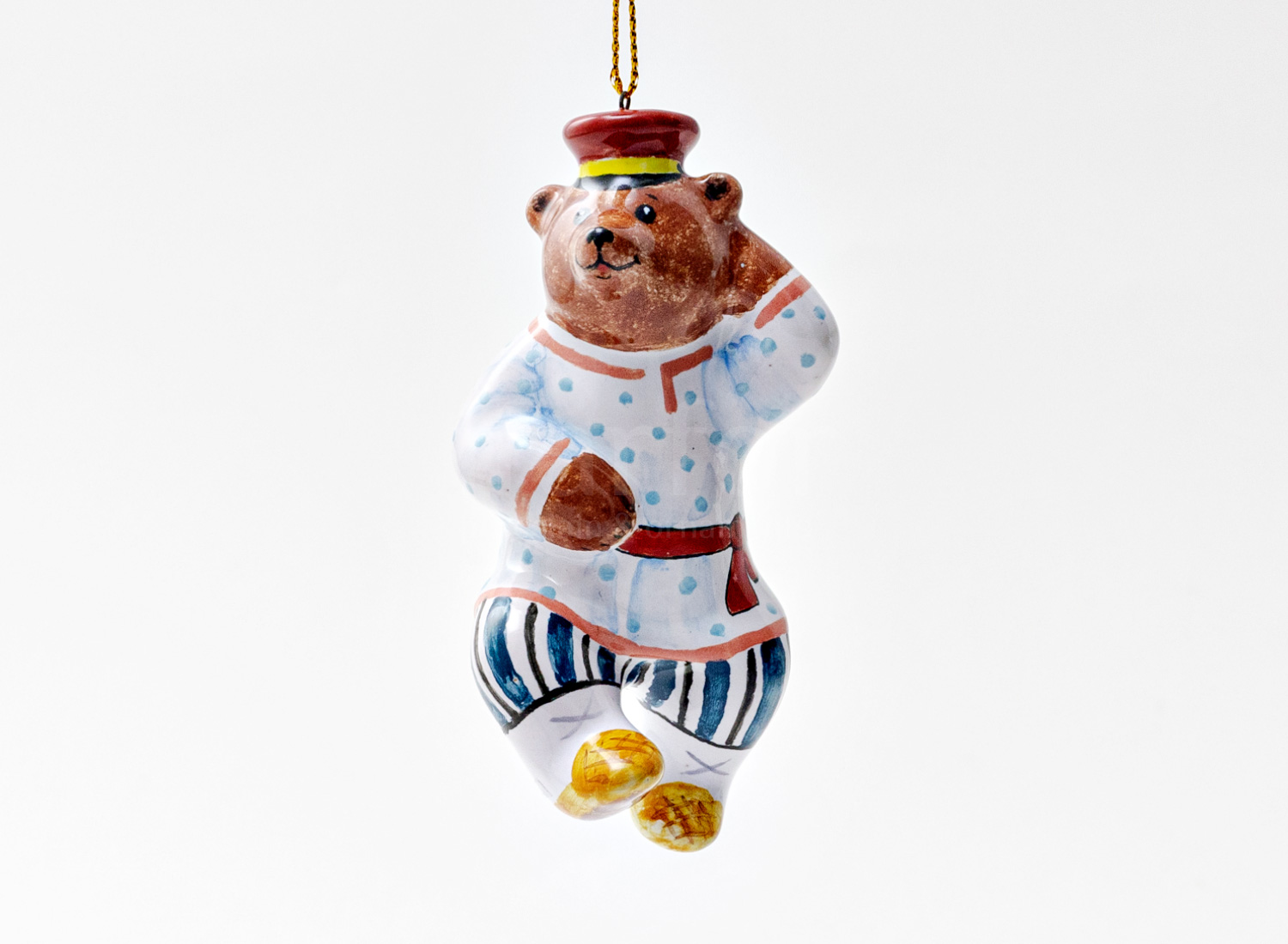 Елочная игрушка «Медведь в картузе»