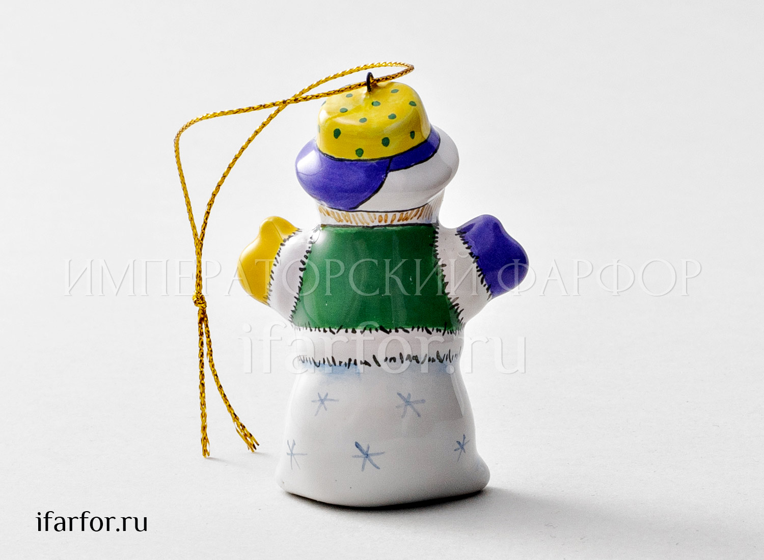 Елочная игрушка «Снеговик в шляпе»